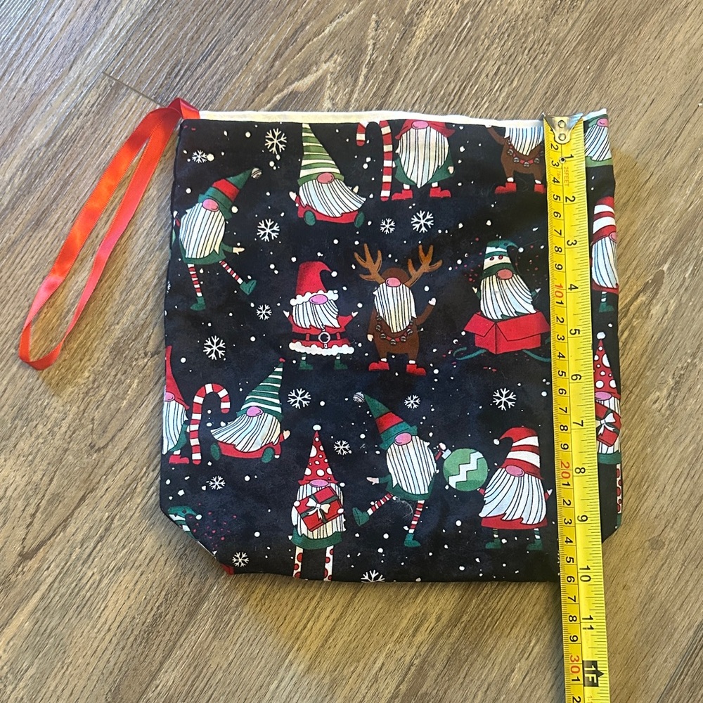 Homemade Festive Gnome Reusable Car Trash bag.